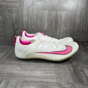 Nike Zoom Rival Sprint Track and Field Cleats Men's size 8 White Hot Pink Runnin